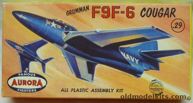 Aurora 1/82 Grumman F9F-6 Cougar - (F9F6), 293-29 plastic model kit